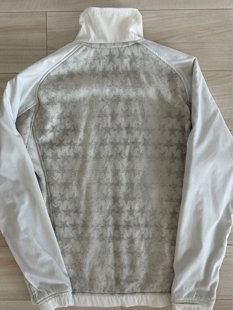 マーク&ロナ 胸スカル/袖MLウォームストレッチジップアウター　オフホワイト