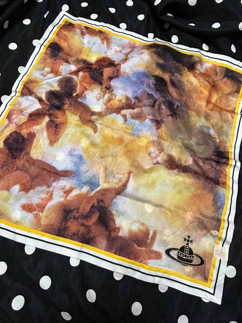 未使用　Vivienne Westwood 激レア　天使柄　大判ハンカチ　オーヴ