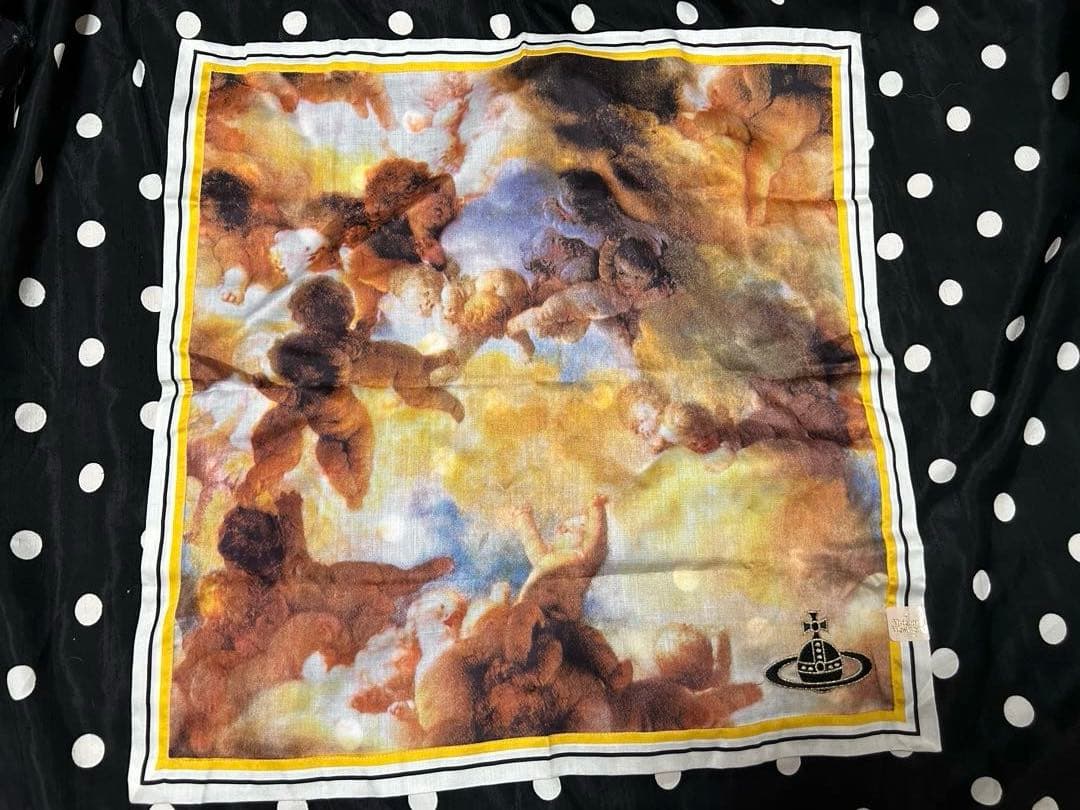 未使用　Vivienne Westwood 激レア　天使柄　大判ハンカチ　オーヴ