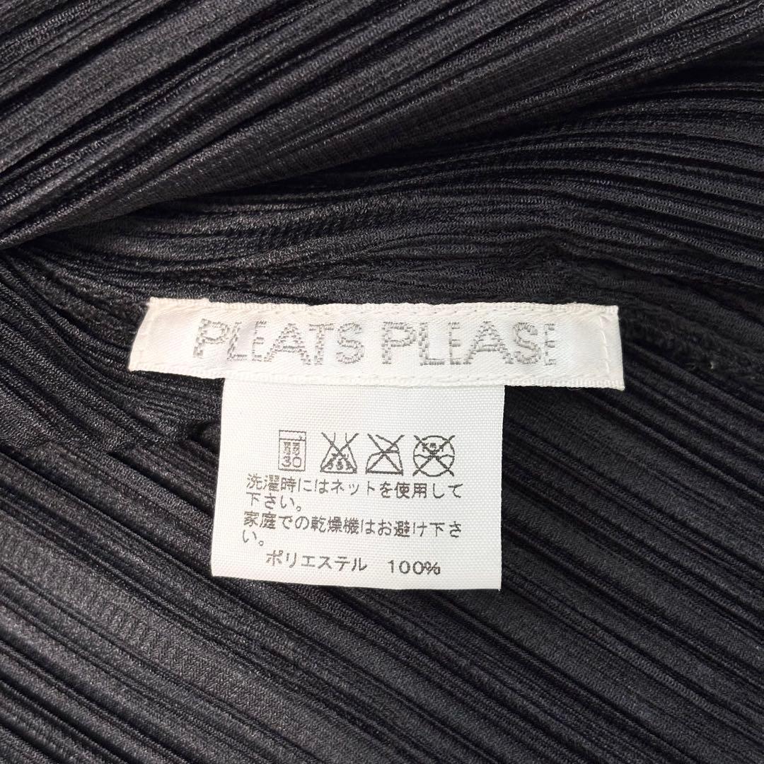 希少　プリーツプリーズ　ロングカーディガン　ポケット付き　ブラック　サイズ3