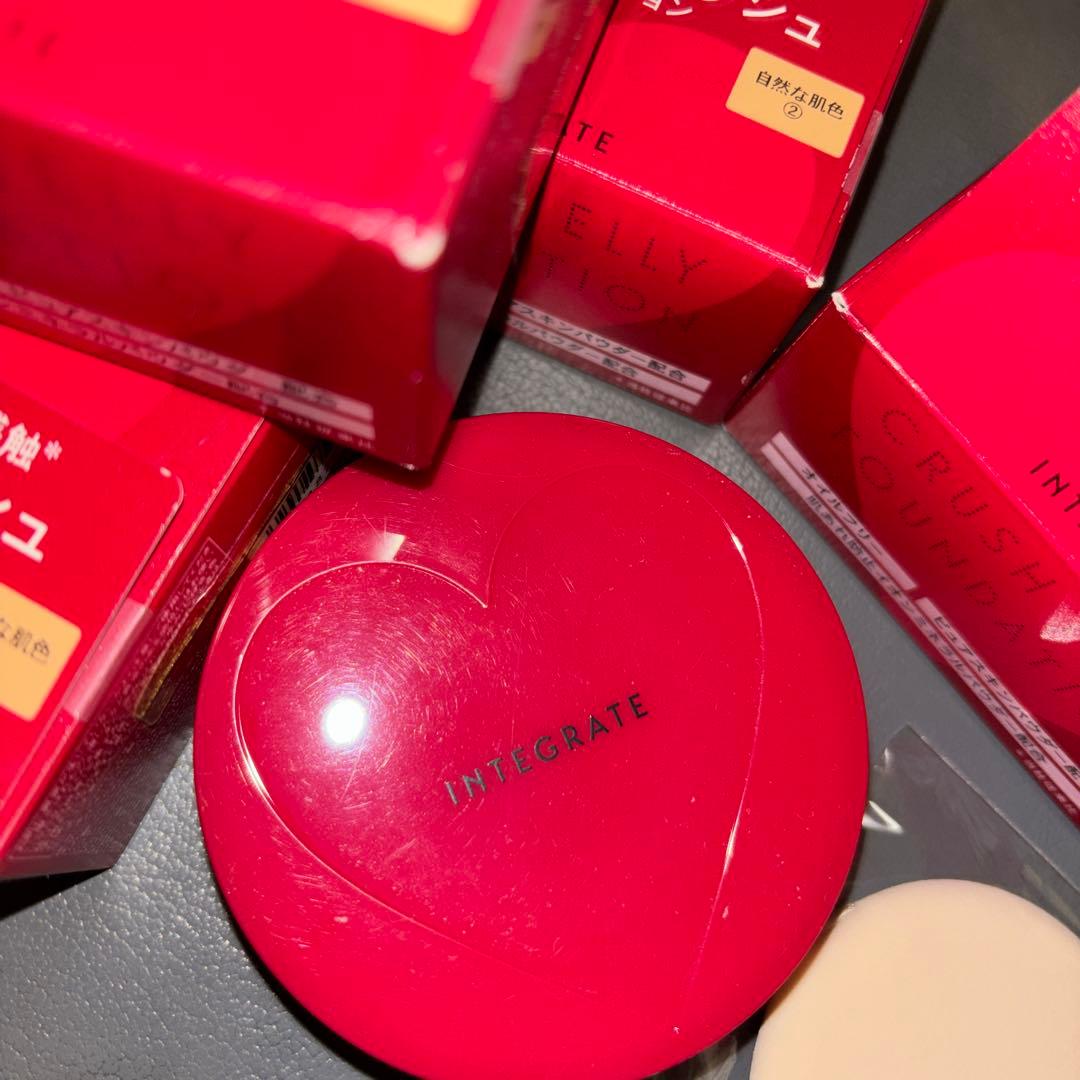 インテグレート　水ジェリークラッシュファンデーション自然な肌色2の4点セット