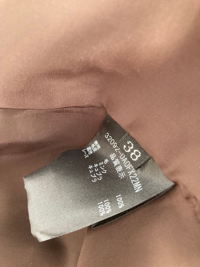 FOXEY ミンク襟付きノースリーブ ワンピース 38