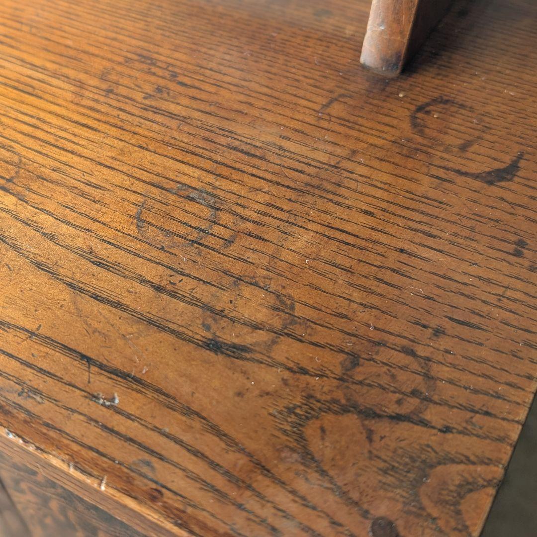 【古家具】昭和初期ぐらいの縮み杢がきれいな小さめ鏡台　化粧台　卓上ミラー