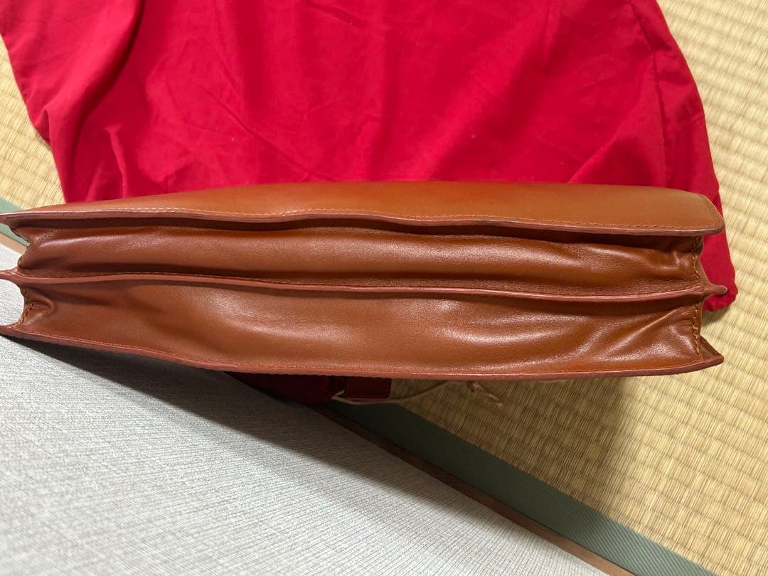 LANCELランセル ブラウンレザー ビジネスバッグ