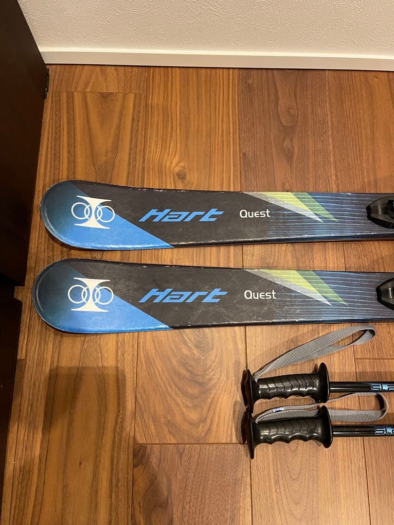 HART QUEST RC 子供用スキー板 128㎝　ストック90㎝ 2点セット