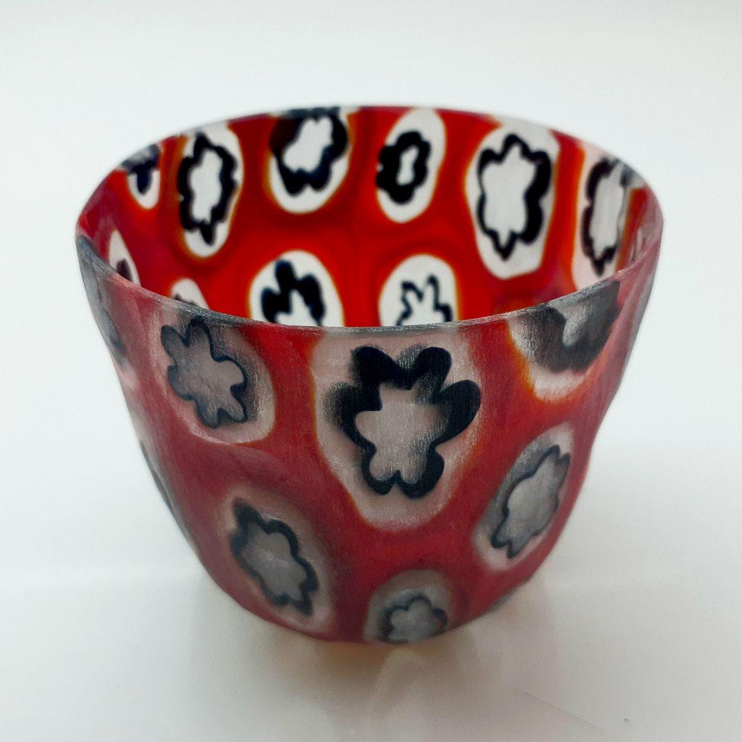 MURANO GLASS ムラノ ミルフィオリ レッド グラス ヴェネチア