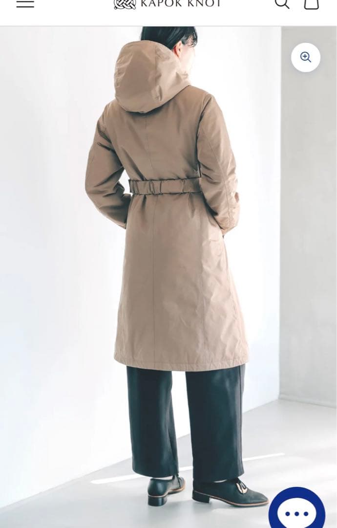 カポックノット　ウエストマークパーカーコート