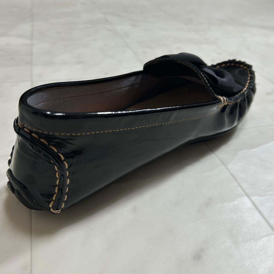 LANVIN en Bleu ローファー モカシン エナメル リボン 24cm