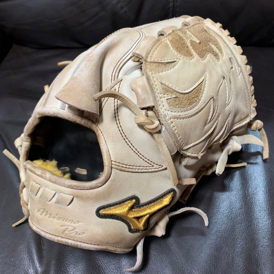 ミズノプロ 硬式投手用グローブ ブロンド　キャメル