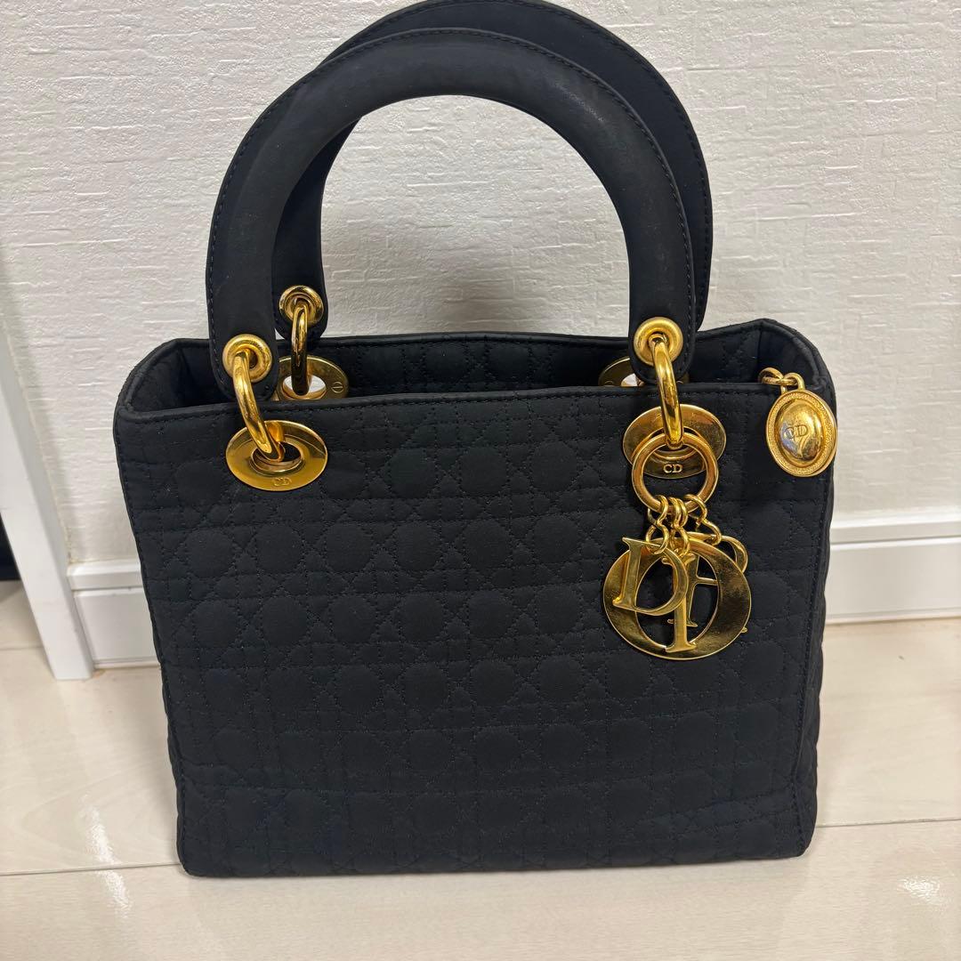 Dior レディディオール ブラック 黒 カナージュ キルティング ナイロン