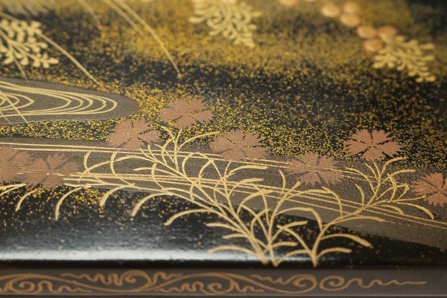 古美術 草花流水 山水蒔絵 香炉台(K-A901)