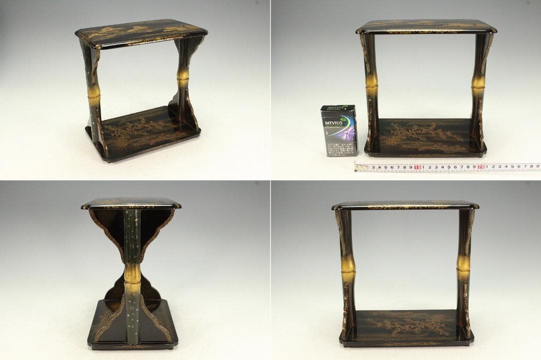 古美術 草花流水 山水蒔絵 香炉台(K-A901)