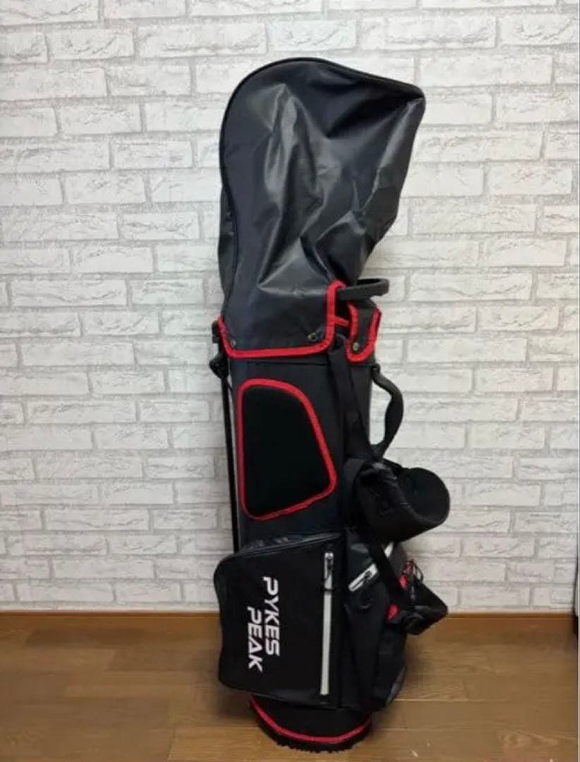 PYKES PEAK スタンドゴルフバッグ ブラック/レッド