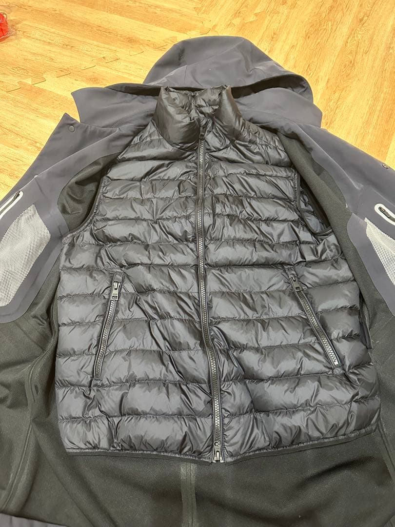 DUNO フード付きネイビーモッズコート　メンズ