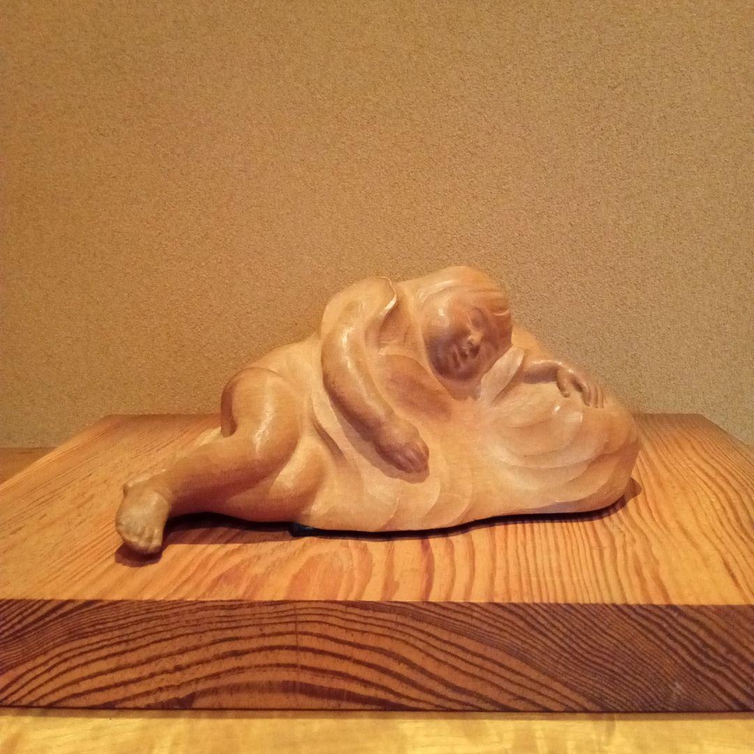 【真作】木彫 石本暁海 ( 師: 米原雲海 )