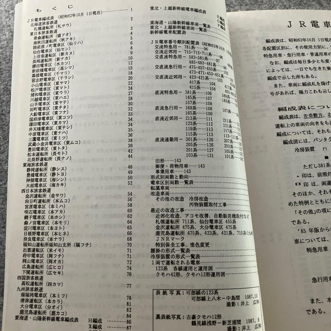 JR電車編成表　88年冬号　ジェー・アール・アール