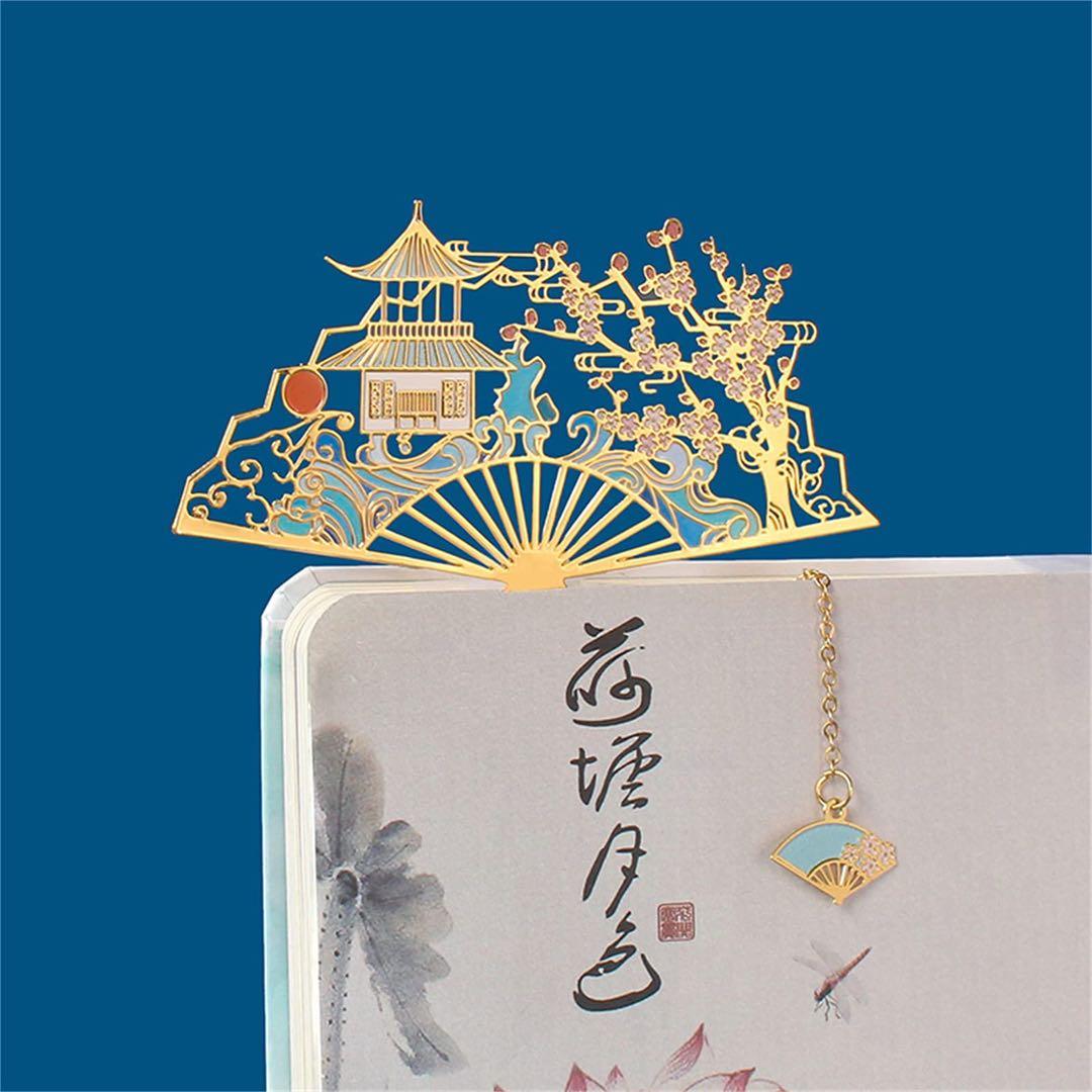 Bayannur 栞 古典的な中空の金属のしおり、絶妙な文学的および芸術的