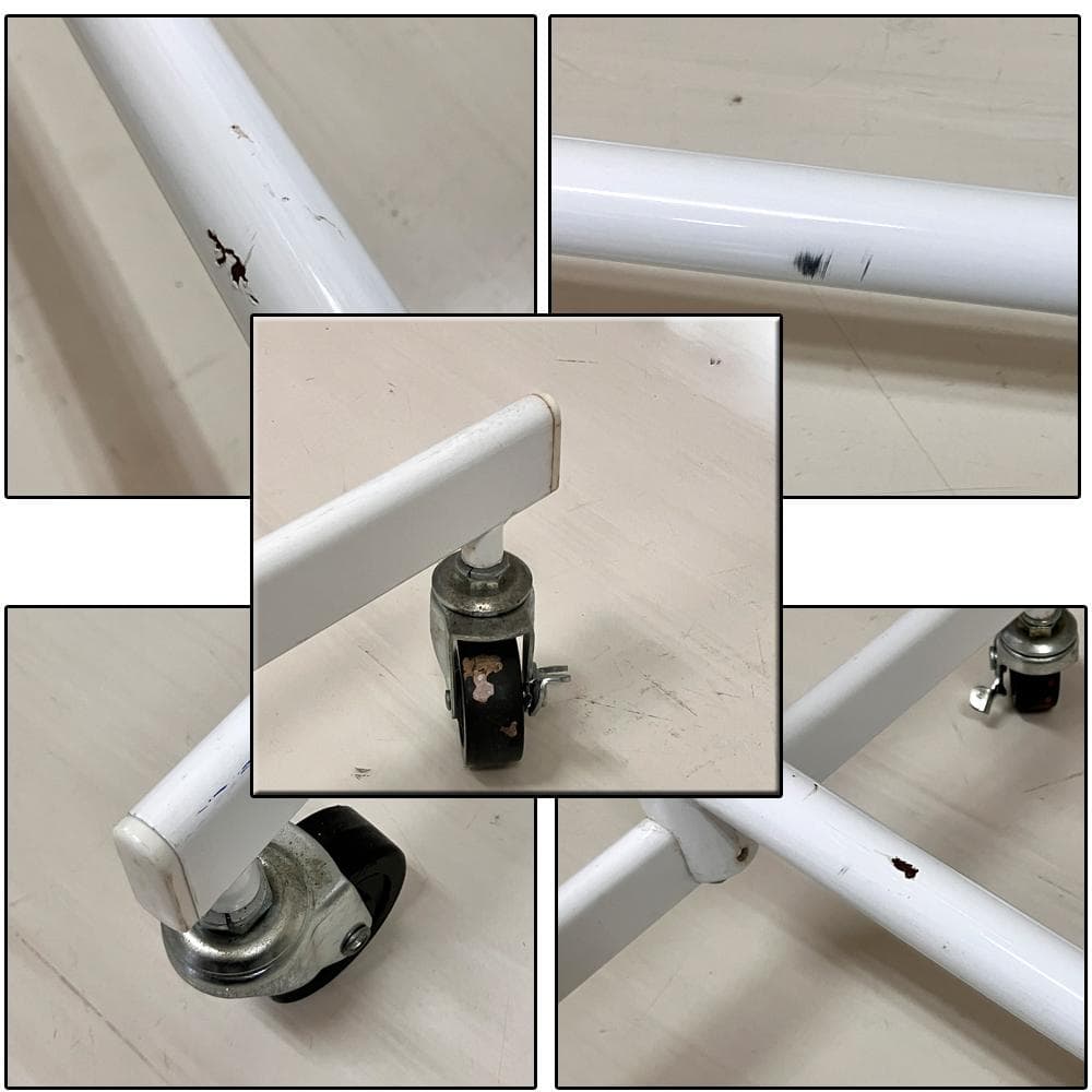 #2772-ホワイト 期間限定値下げ　重量用2段ハンガーラック　ホワイト