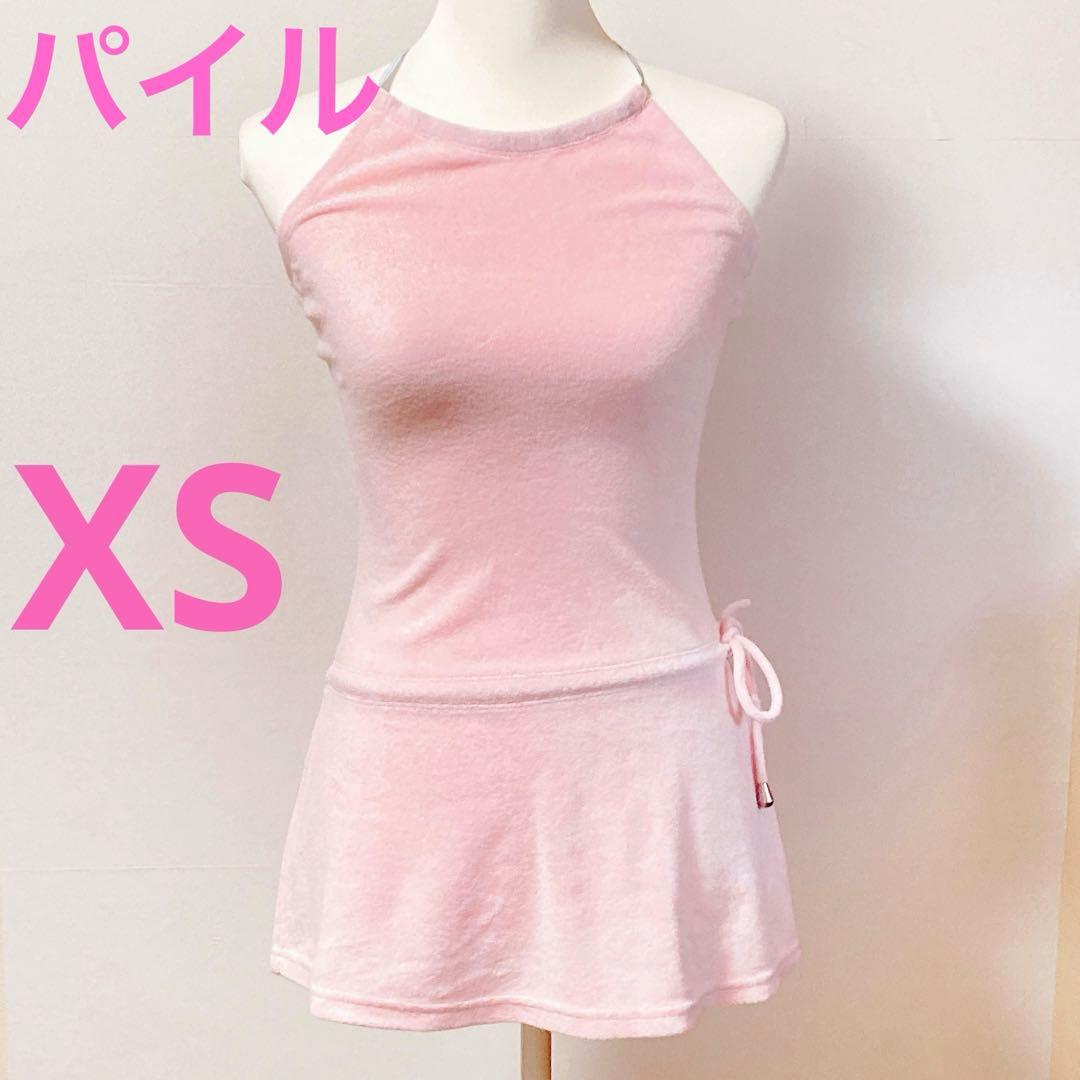 rocawear ベビーピンク ホルターネックミニワンピース　パイル生地
