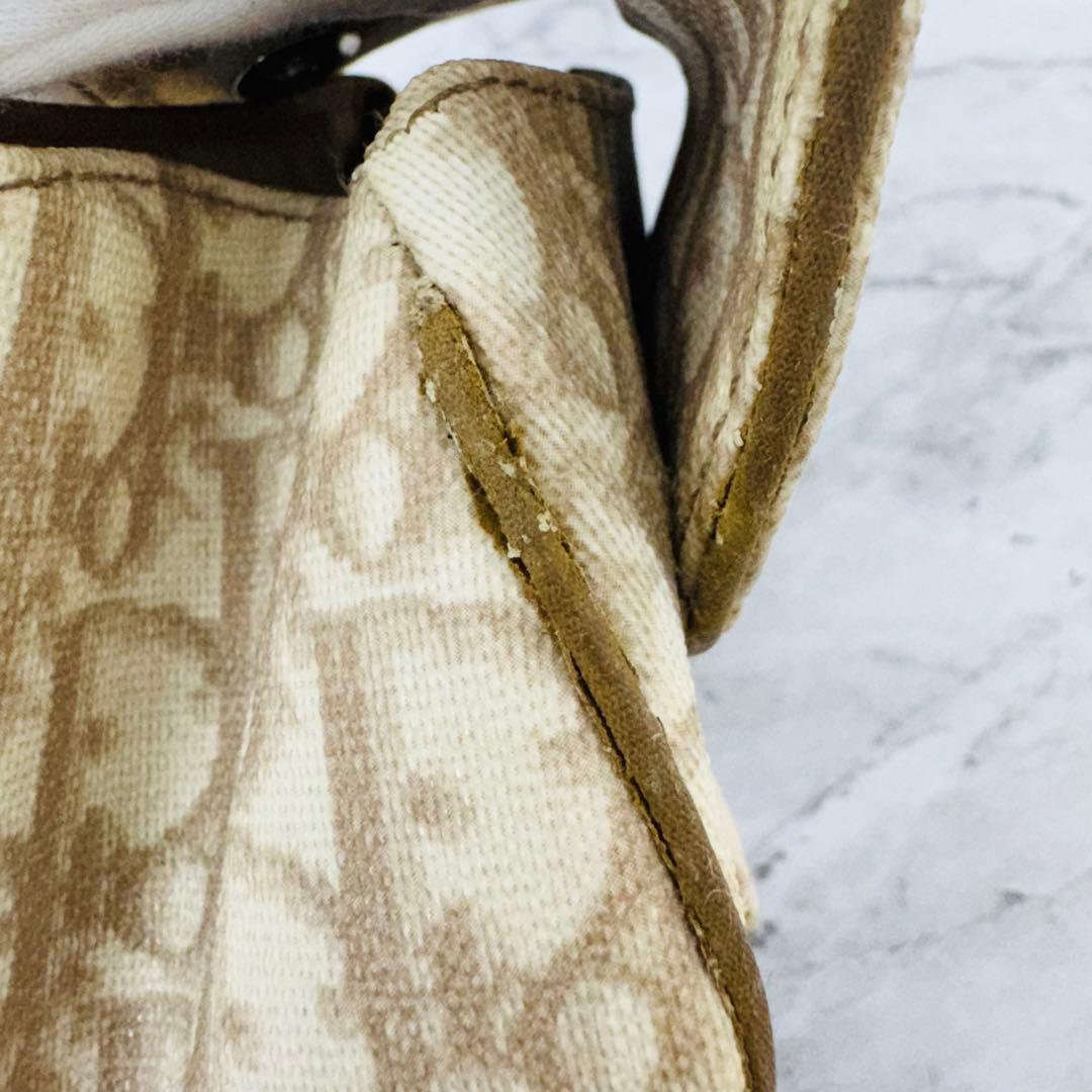 ✨Dior✨ディオール✨CD✨トロッター柄✨ベージュ✨リボン✨ハンドバッグ✨