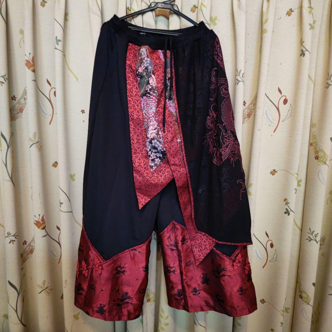 最終お値下げQutieFlash キューティーフラッシュ 和柄バギーパンツレッド