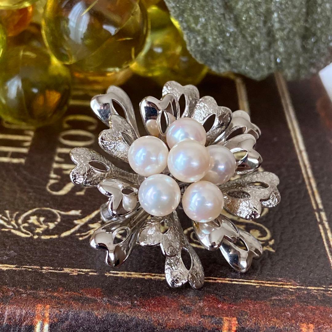 SILVER あこや真珠　パール　2連ネックレス チャーム　結婚式　入学式