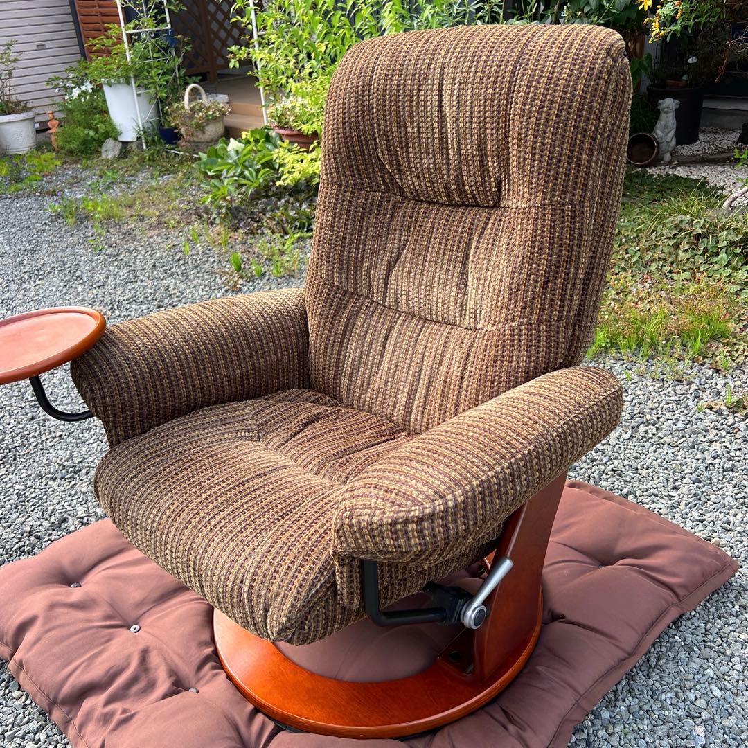 リクライニングソファ オットマン付き パーソナルチェア テーブル 1人掛け