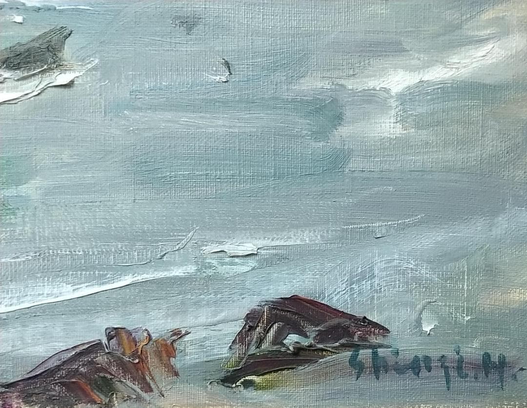 「黒生海岸」 F6 絵画 油彩画 油彩画 風景画 アート