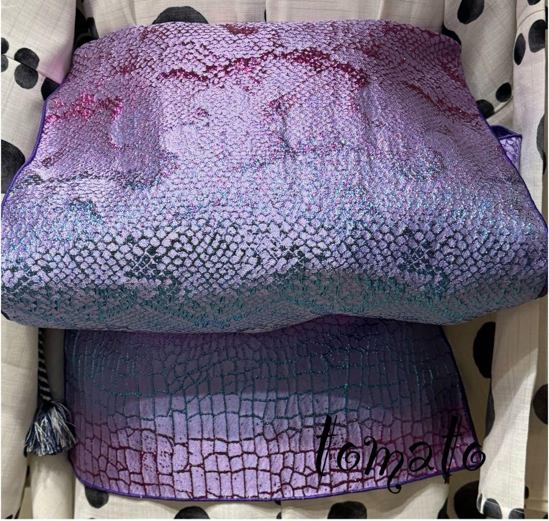 大人兵児帯　【ローズ】【クロコダイルパープル】セット