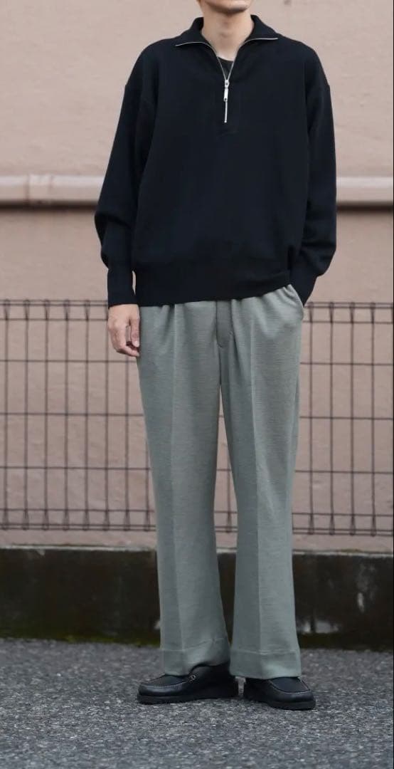 トップス Olde H&Daughter WOOL KNIT TRACK HALF ZIP