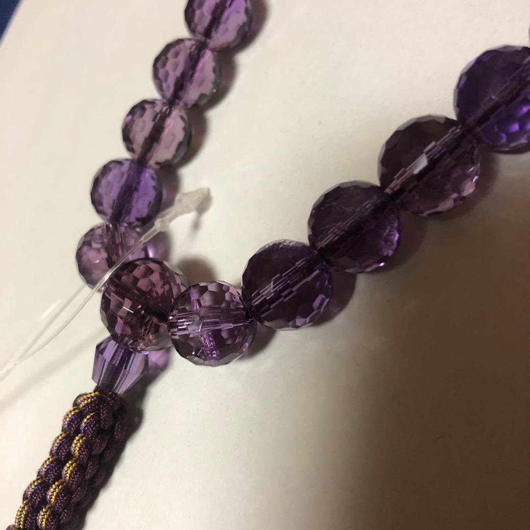 ローズアメジスト　128面カット　念珠