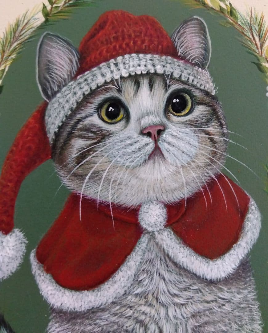 トールペイント作品：ネコちゃんも一緒にクリスマス