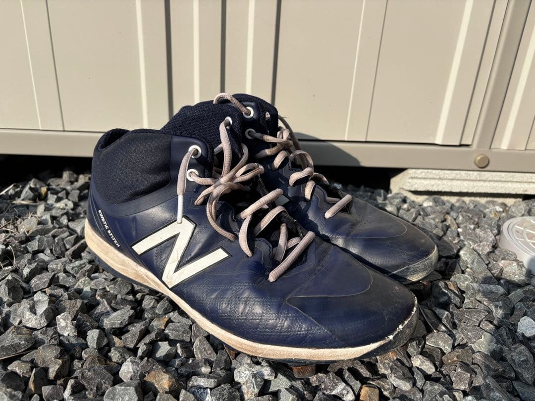 NB ニューバランス 金具スパイク 27.5cm ネイビー ミドルカット