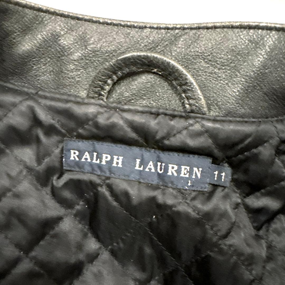 RALPH LAUREN ライダースジャケット ビンテージ加工 ブラック M 革