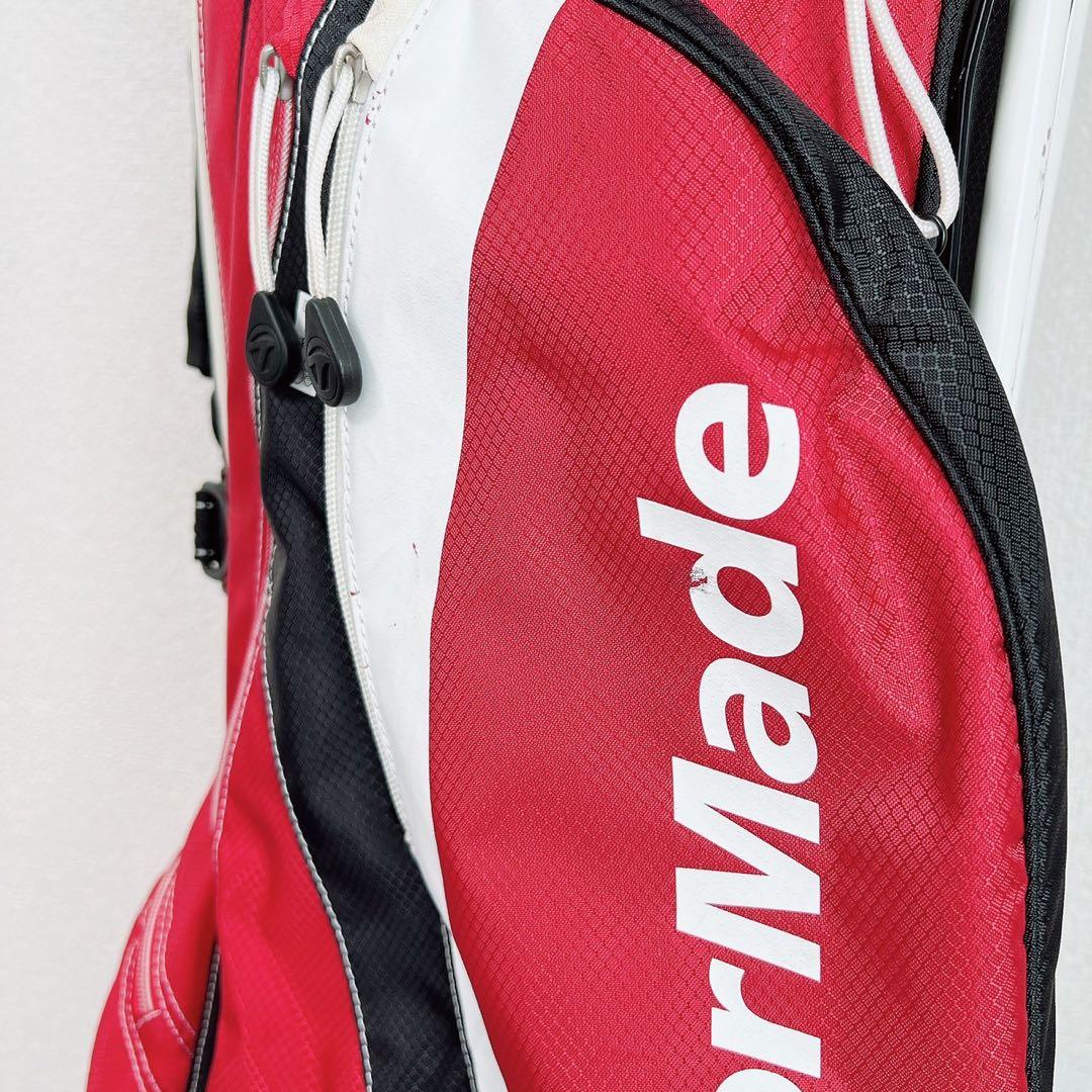 テーラーメイド ゴルフ スタンド キャディバッグ 軽量 5分割 9型相当赤白 黒