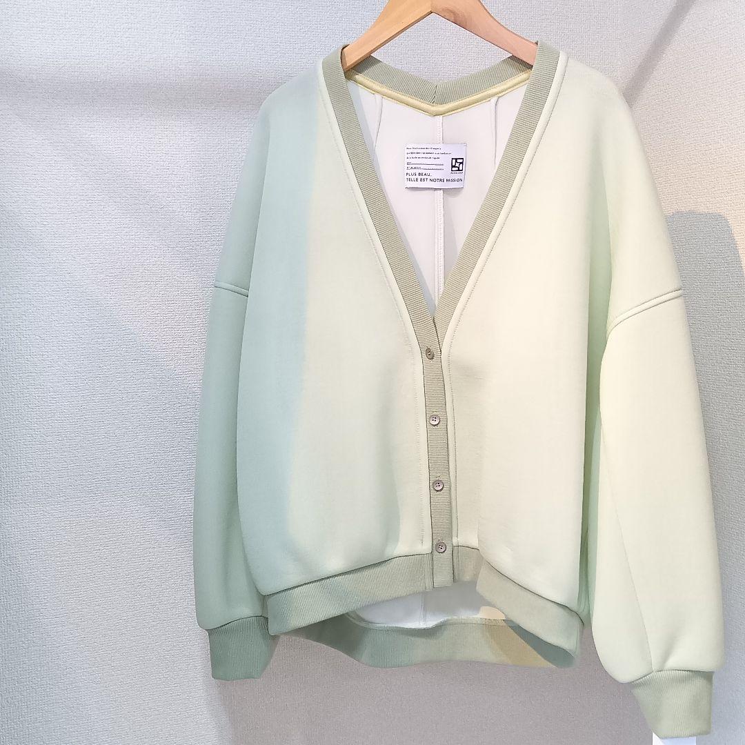 新品タグ付 パシオーネ カフネ カーディガン ミントグリーン Mサイズ Mal.