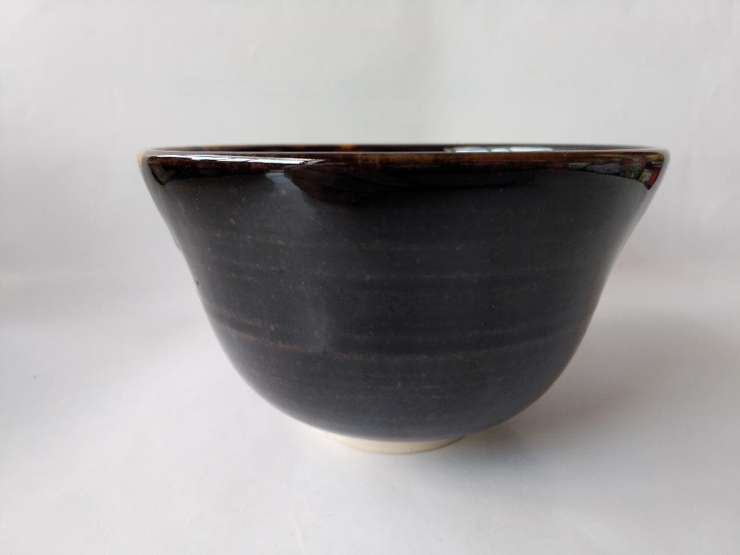 膳所焼 淡海ぜぜ 陽炎園 岩崎新定 胴〆 胴締め 茶碗 共箱 共布 栞 新品