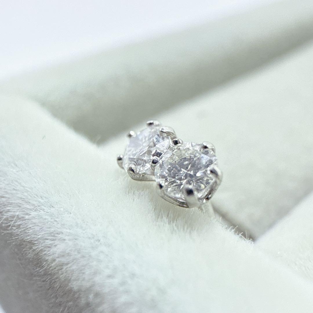 ジュエリーマキ K18WG ダイヤモンド 片方0.05ct 計0.1ct ピアス