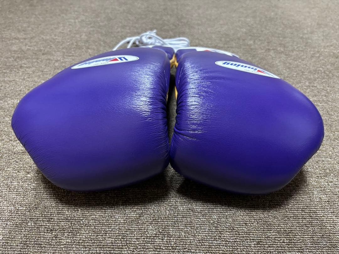 ウイニング　ボクシンググローブ　16oz 紐式　パープル✖️ゴールド