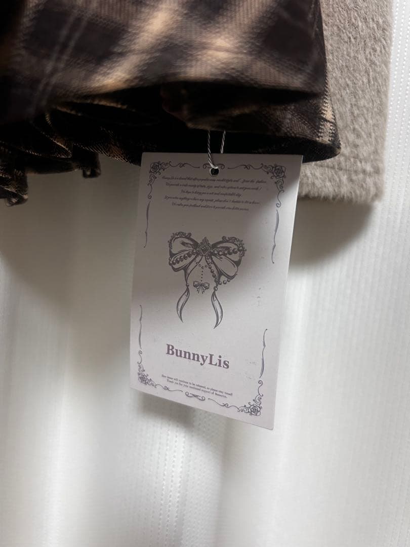 Bunny Lis ファーボレロ×チェックミニワンピ ブラウン