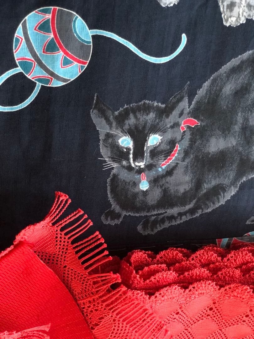 猫柄の浴衣　岡重　新品・未使用品