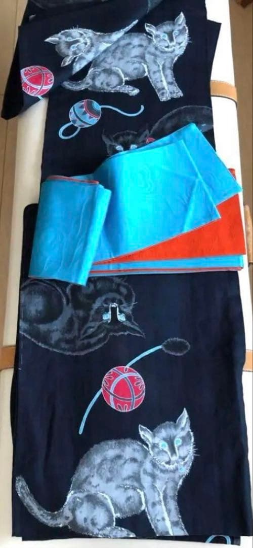 猫柄の浴衣　岡重　新品・未使用品