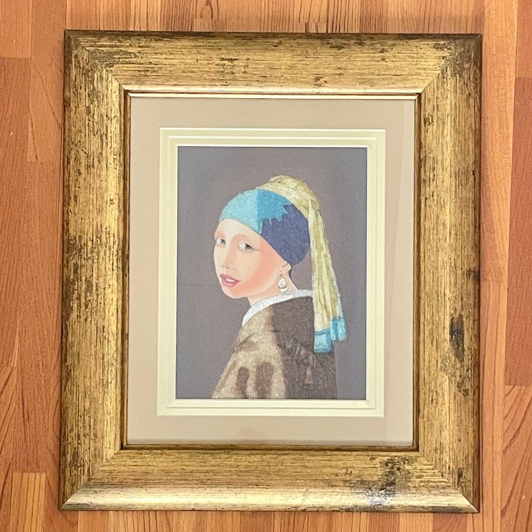 真珠の耳飾りの少女 フェルメール 貴石画 ジュエリー ピクチャー 絵画 宝石画