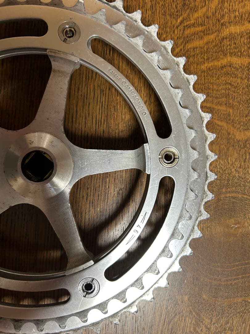 カンパニョーロレコードクランクpcd151古い、ギヤ53x46,長さ165mm