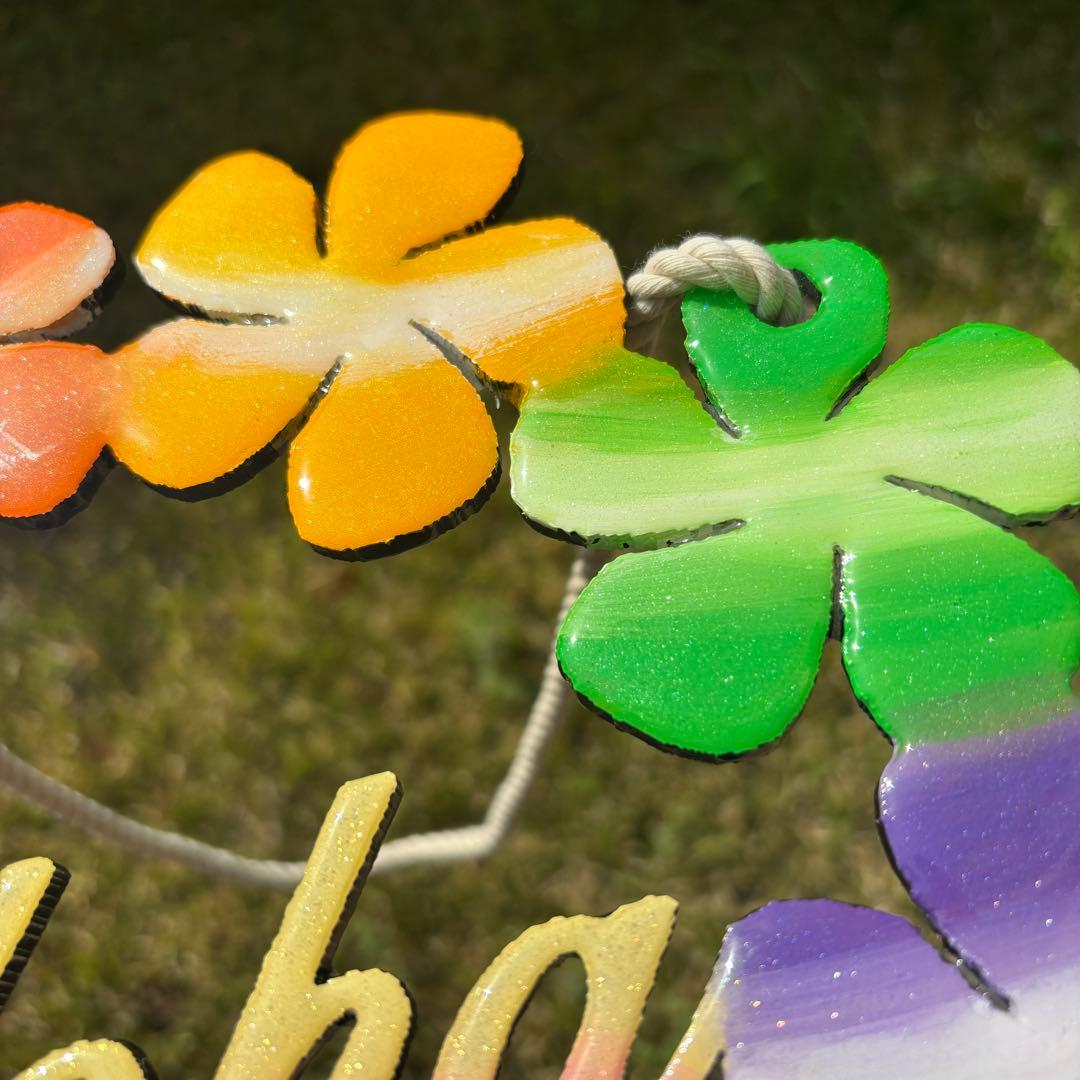 レジン　オーシャンアート　プルメリアリース　海　29cm　No.1010