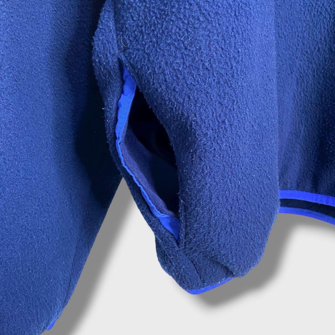 L.L.Bean☆ハーフスナップフリース☆90s☆筆記体ロゴ☆紺☆L相当