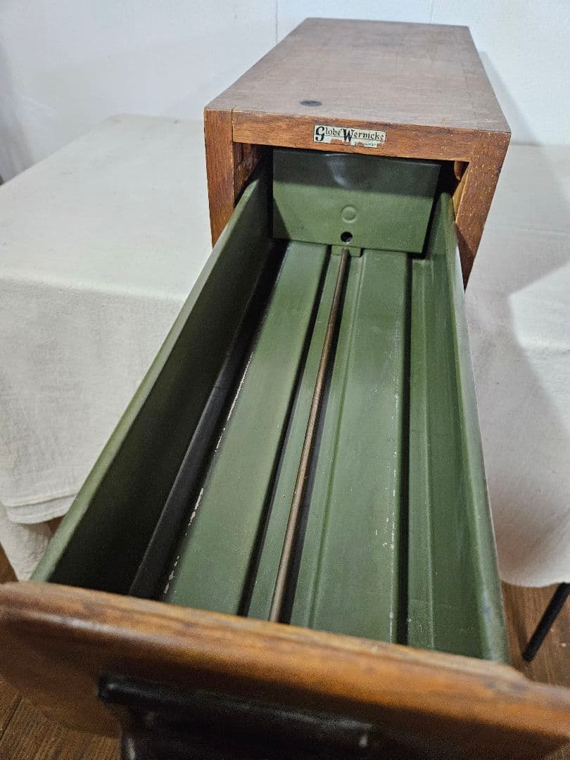 USアンティーク 木製のカードキャビネット ホルダー 卓上 書斎 引出 ドロワー