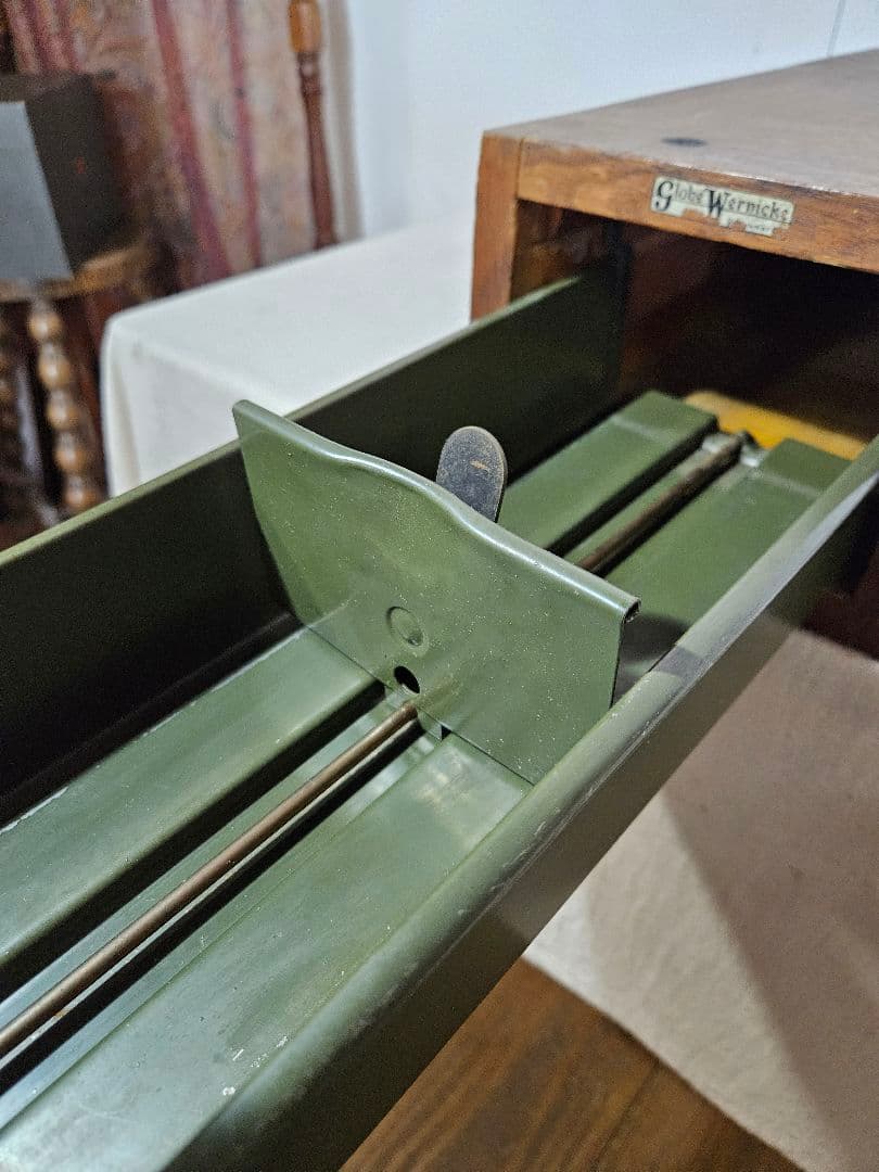 USアンティーク 木製のカードキャビネット ホルダー 卓上 書斎 引出 ドロワー