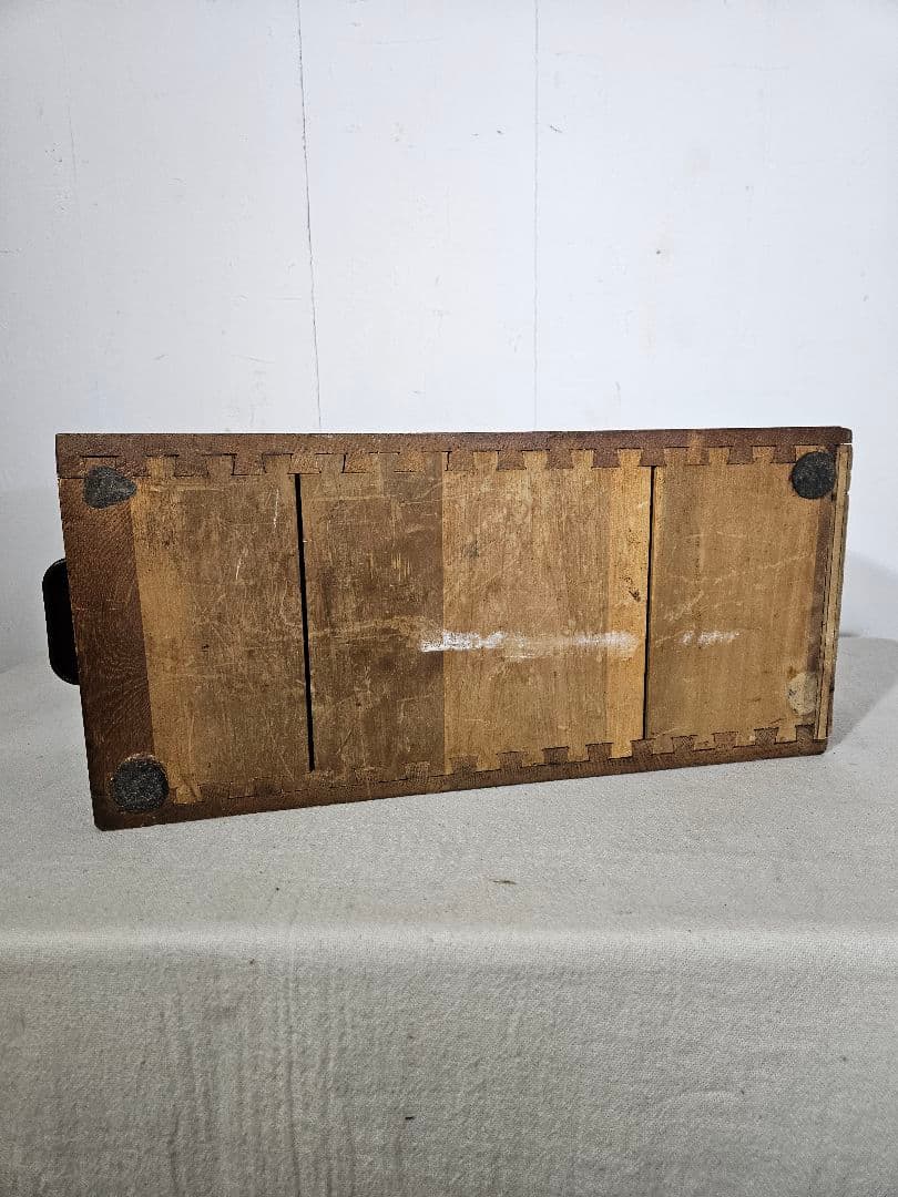 USアンティーク 木製のカードキャビネット ホルダー 卓上 書斎 引出 ドロワー