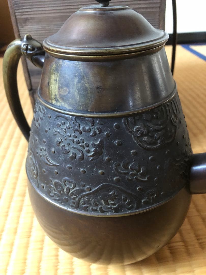 時代　唐銅　水指　木箱入